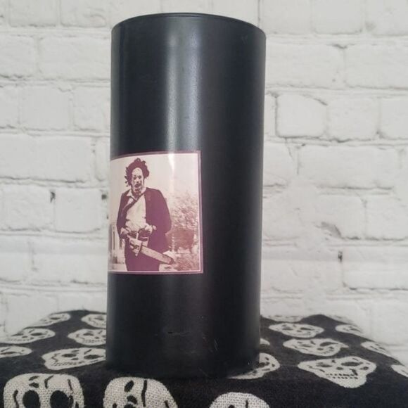 Upcycled  Glass Texas Chainsaw Massacre Horror Goth Decor Vase - Picture 3 of 9